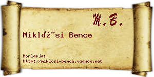 Miklósi Bence névjegykártya